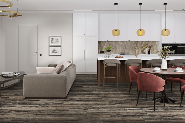 SPC-ламинат Damy Floor Family TCM369-7 Дуб Рустикальный Черный
