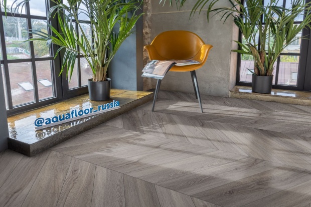 Кварц-виниловая плитка Aquafloor Parquet Chevron Glue AF2553PGCh