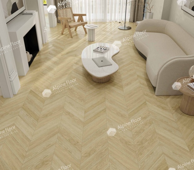 Клеевой кварц-винил Alpine Floor Chevron LVT Дуб Ваниль Селект ECO 20-2