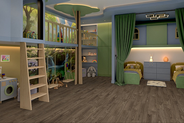 Кварц-винил Damy Floor Family LVT 0036-3-LVT Орех Американский