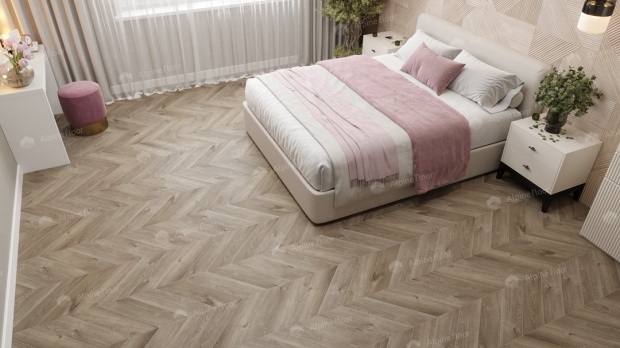 Клеевой кварц-винил Alpine Floor Chevron LVT Дуб Натуральный Отбеленный ECO 20-3