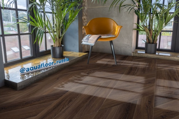 Кварц-виниловая плитка Aquafloor Parquet Chevron Glue AF2559PGCh