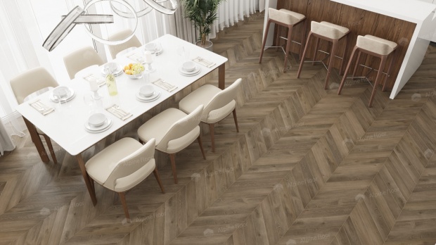 Клеевой кварц-винил Alpine Floor Chevron LVT Дуб Насыщенный ECO 20-4