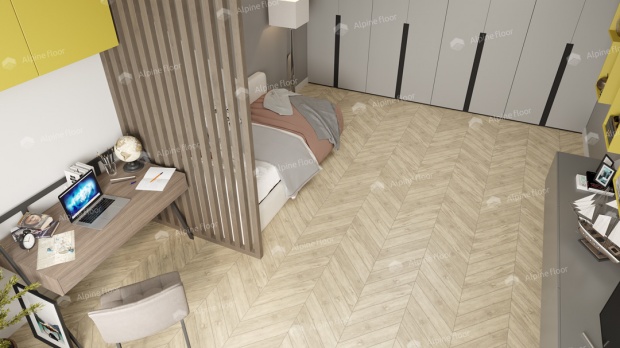 Клеевой кварц-винил Alpine Floor Chevron LVT Сонома ECO 20-7