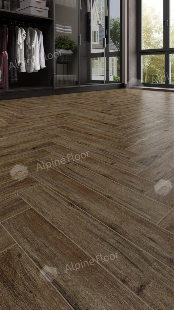 Ламинат Alpine Floor Herringbone 12 Pro Дуб Бордо LF106-10