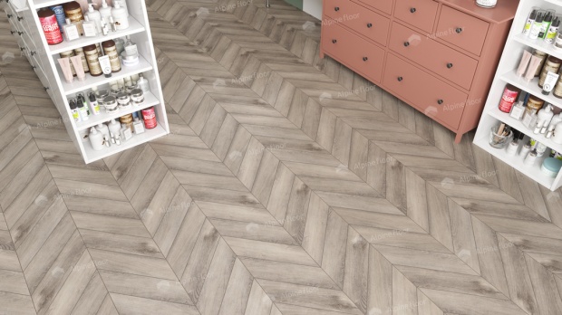 Клеевой кварц-винил Alpine Floor Chevron LVT Дуб Исида ECO 20-8