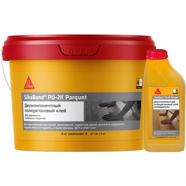 Клей SikaКлей Sika Sikabond PU 2K Parquet 8+1 кг