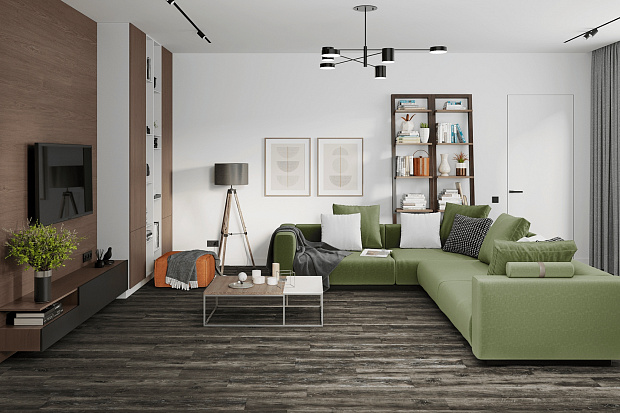 Кварц-винил Damy Floor Family LVT TCM369-7-LVT Дуб Рустикальный Черный