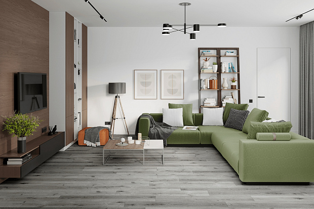SPC-ламинат Damy Floor Family T7020-5D Дуб Состаренный Серый