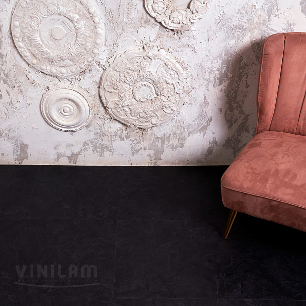Vinilam Ceramo Stone 61607 (Сланцевый Черный)
