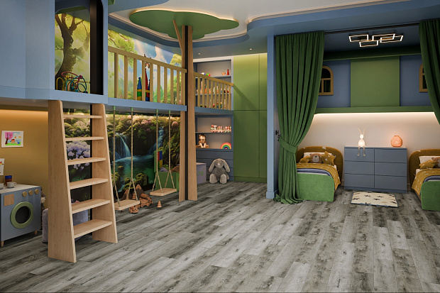 SPC-ламинат Damy Floor Family TCM369-28 Дуб Рустикальный Cерый