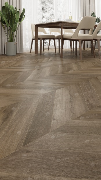 Клеевой кварц-винил Alpine Floor Chevron LVT Дуб Насыщенный ECO 20-4