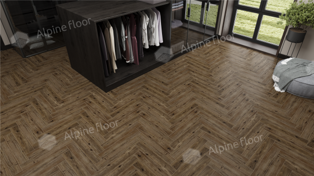 Ламинат Alpine Floor Herringbone 12 Pro Дуб Бордо LF106-10