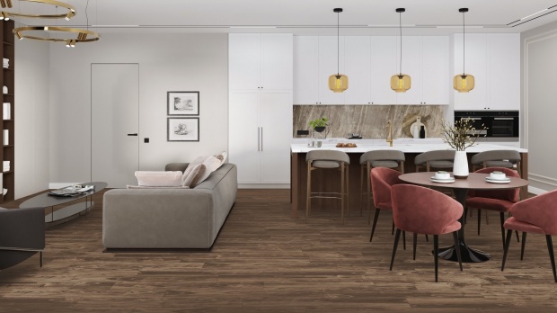 Кварц-виниловая плитка Damy Floor Family LVT Орех Американский/American Walnut 0036-3 — LVT