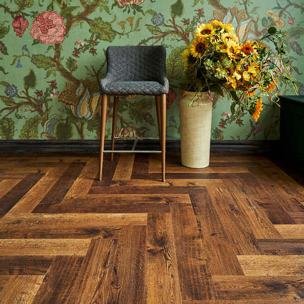 Vinilam Parquet Herringbone Glue GD11155  (Паркет Парижский)