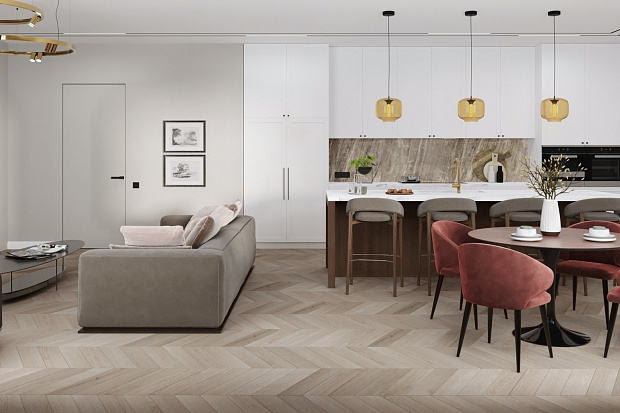 SPC-ламинат Damy Floor Chevron DF02-Ch Пале-Рояль