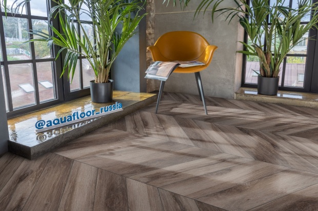 Кварц-виниловая плитка Aquafloor Parquet Chevron Glue AF2554PGCh